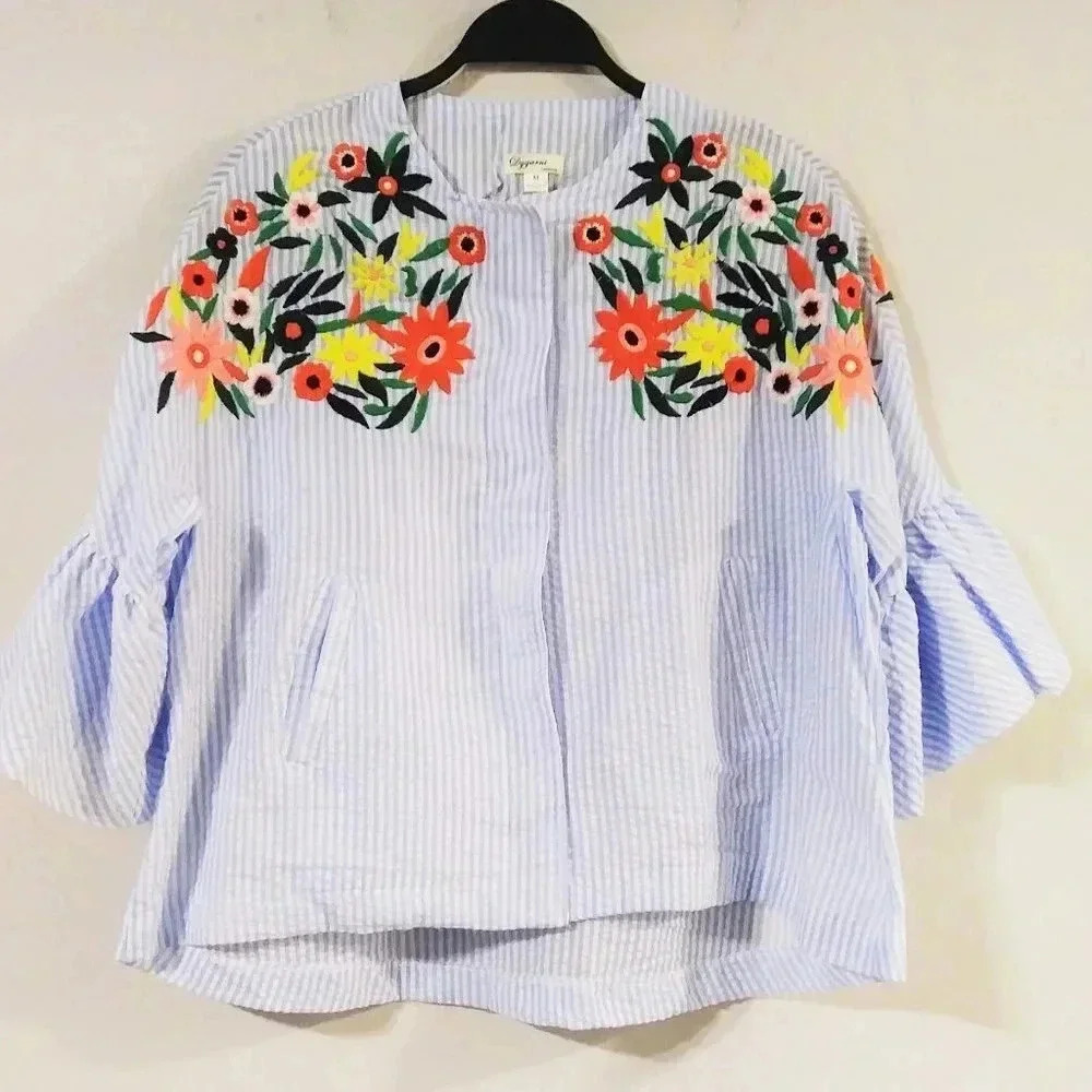 Dygarni Embroidered Striped Top - Picture 2 of 7
